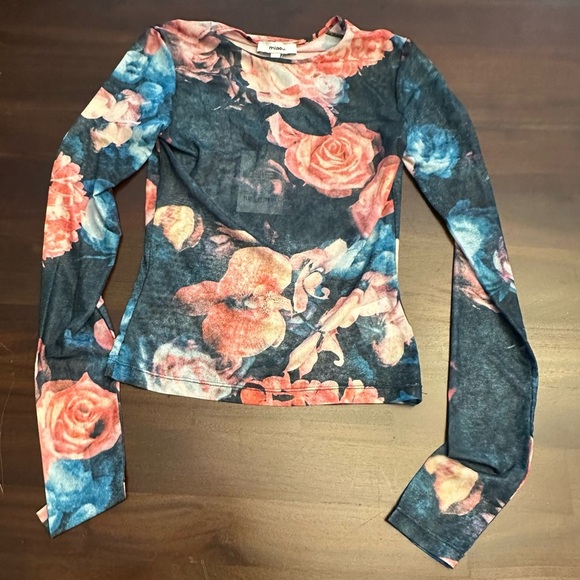 NWT MIAOU Power Mesh Long Sleeve Tee in Decades Rose (T3) - Picture 3 of 6